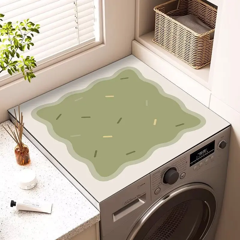 Washing machine cover, household water absorption, non-slip,leave-in, automatic washing machine pad,dust cover, refrigerator pad