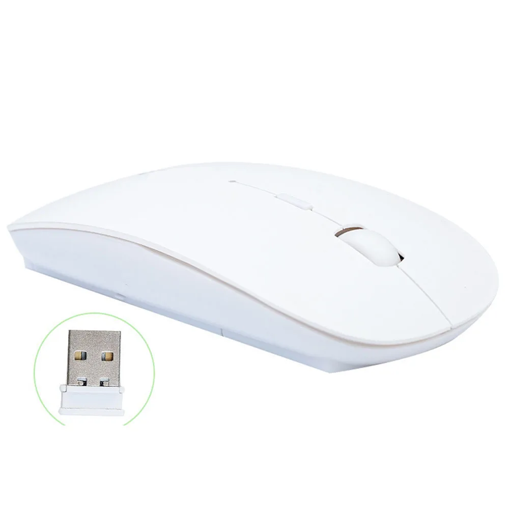 Souris sans fil 2.4G, fonctionne pour ordinateurs portables, tablettes, récepteur USB Nano, Compatible avec Pc, blanc