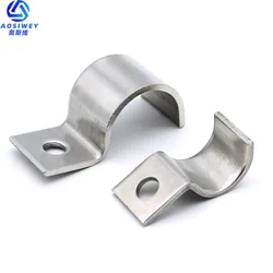 10pcs P-Type Stainless steel Single pipe Clamp Instrument Line/Wire/Tubing/Gas pipe Cable Clamp Building Installation Fixed Clip