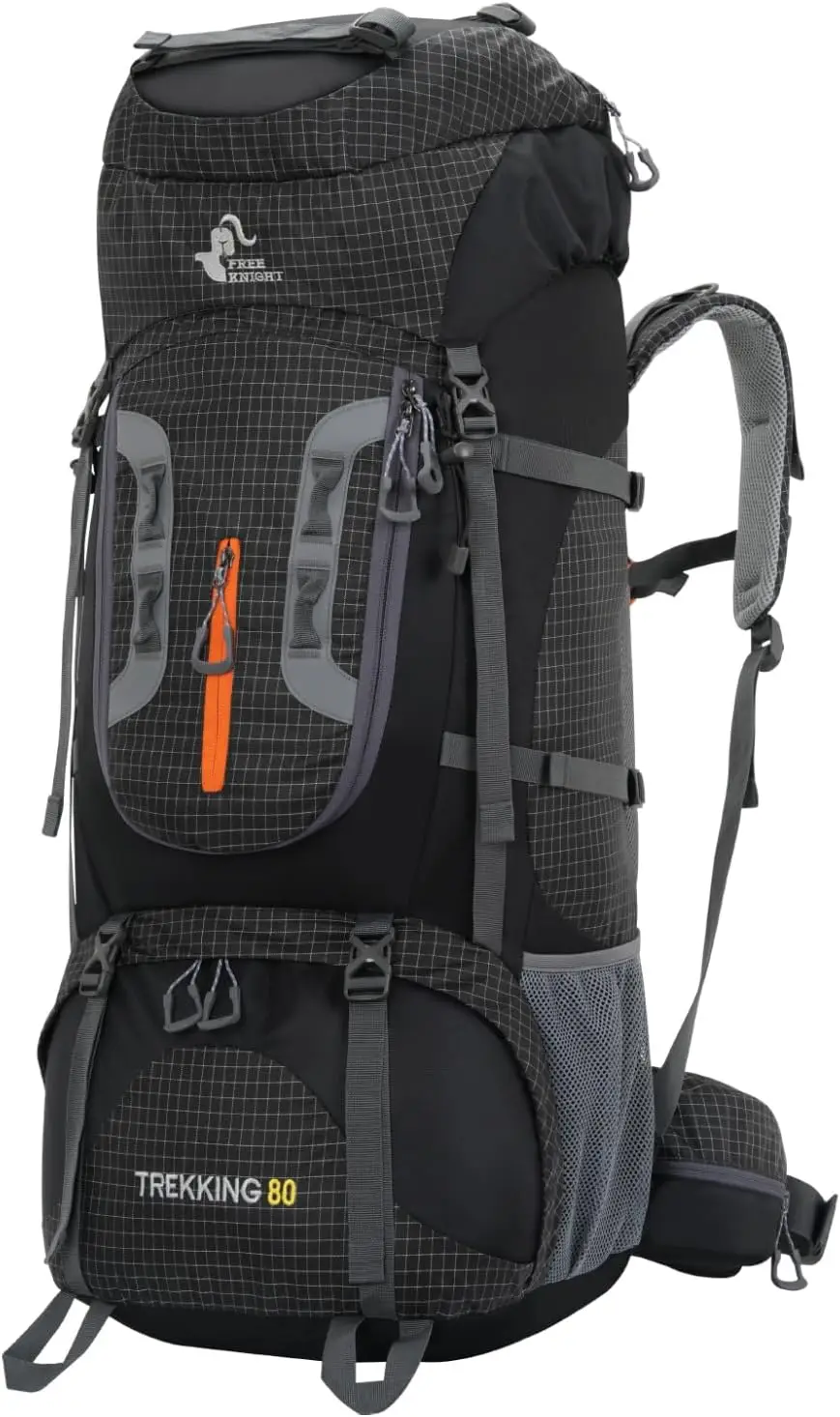 

80L Waterproof Hiking Backpack with Rain Cover, Lightweight Outdoor Travel Daypack for Camping Climbing (Black)