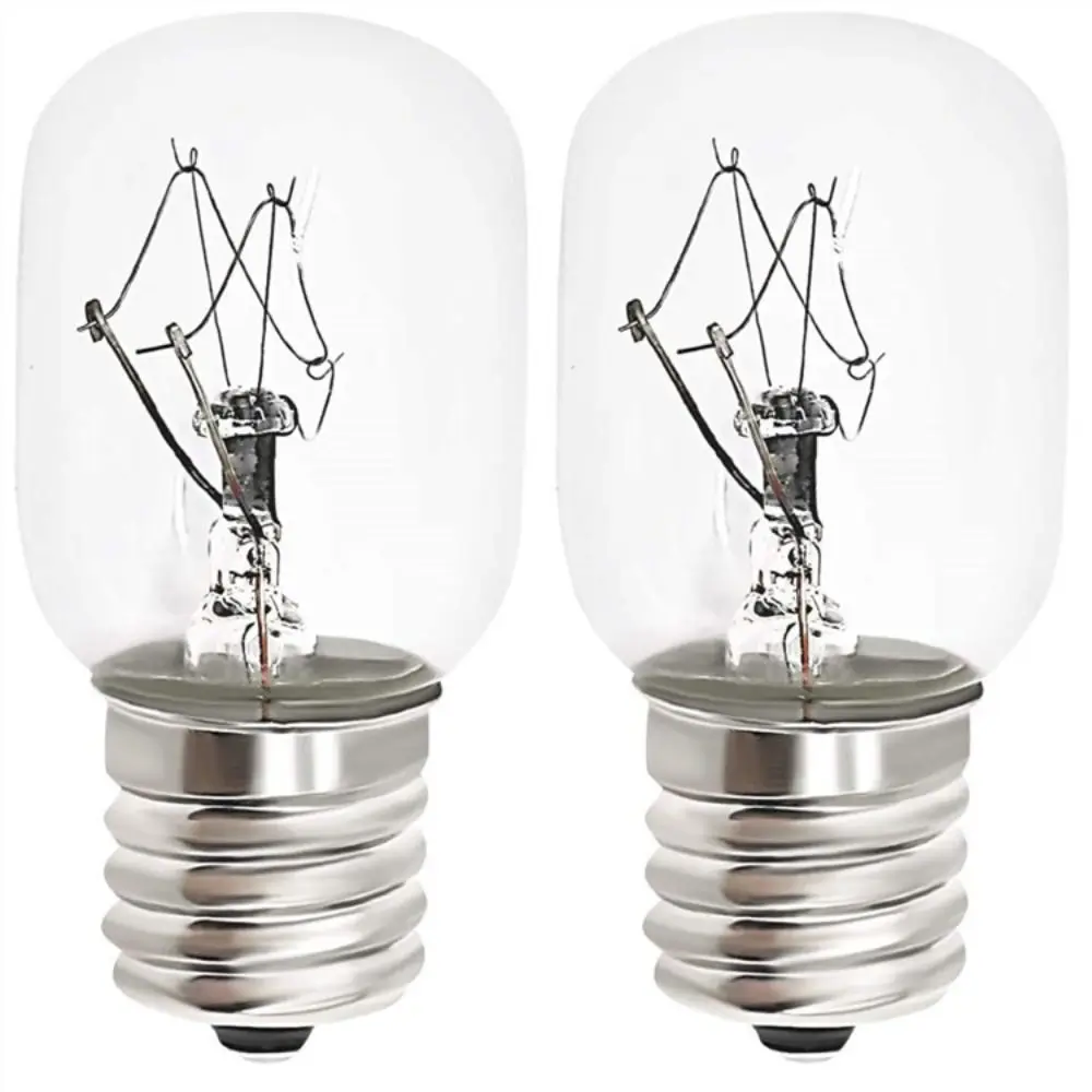 2pcs 15W Salt Lamp Bulb Clear Glass Vintage Incandescent Bulbs E14 High Temperature Resistant Lamp Filament Light Bulb