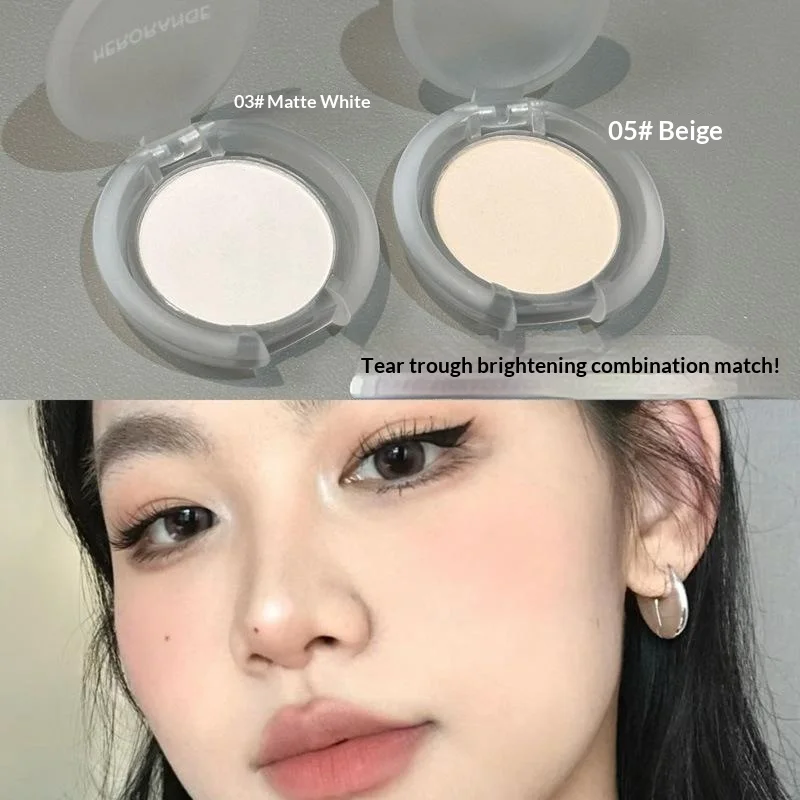 HERORANGE Matte Highlights Monochrome Eyeshadow Palette Natural Light Highlighter Powder For Delicate Eye Contouring Brightens