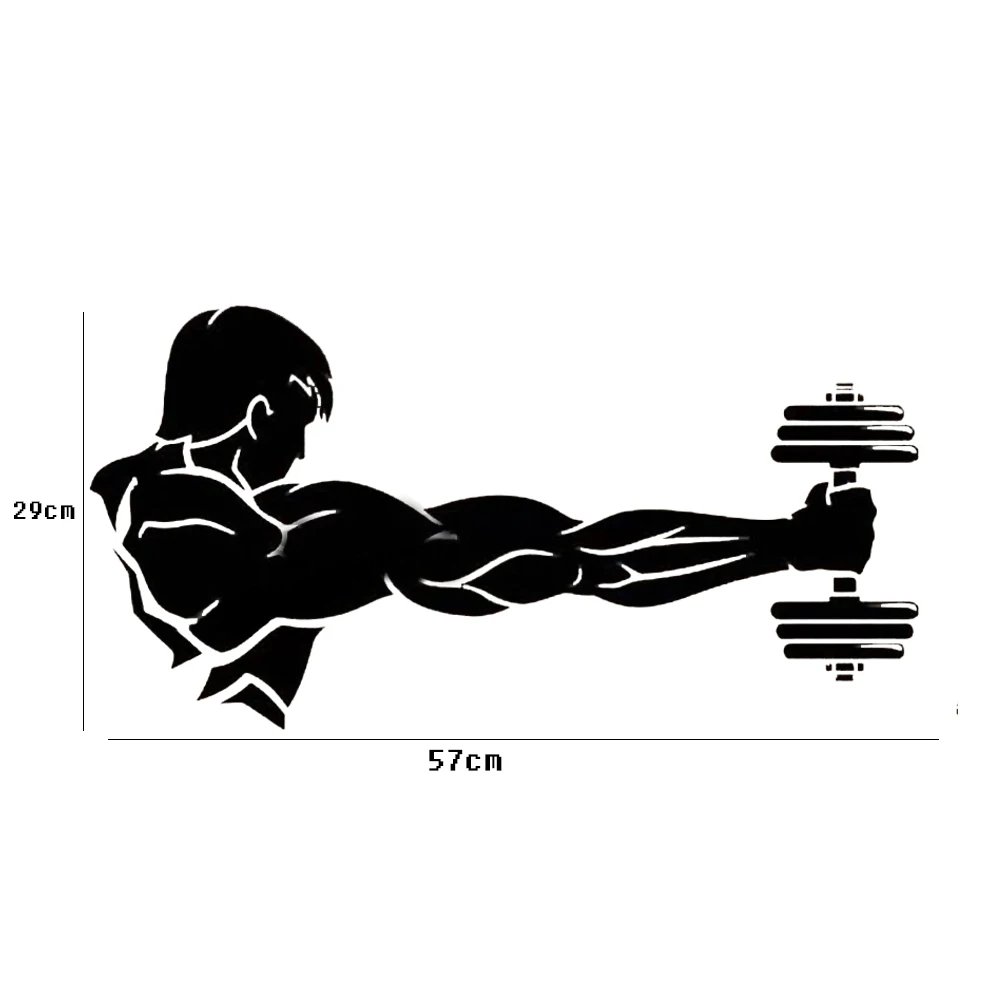 Athletic Gym Muscle Gym Vinyl Wall Decal Workout  Logo Fitness Beast Barbell Bodybuilding Healthy Wall Sticker for Gym Decor