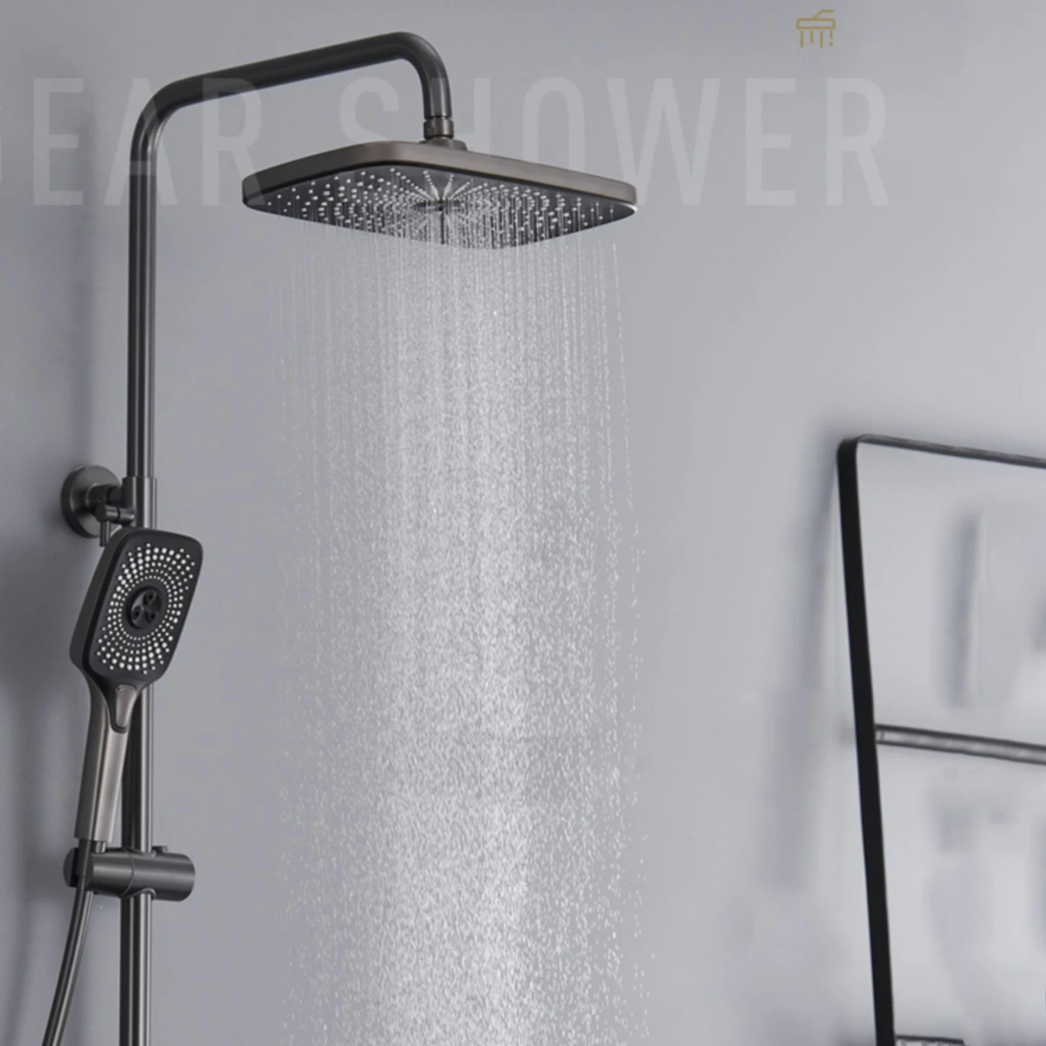 Set Pancuran kamar mandi Digital, keran kamar mandi toilet, sistem Piano panas dingin, keran kamar mandi tembaga kepala pancuran 12 inci