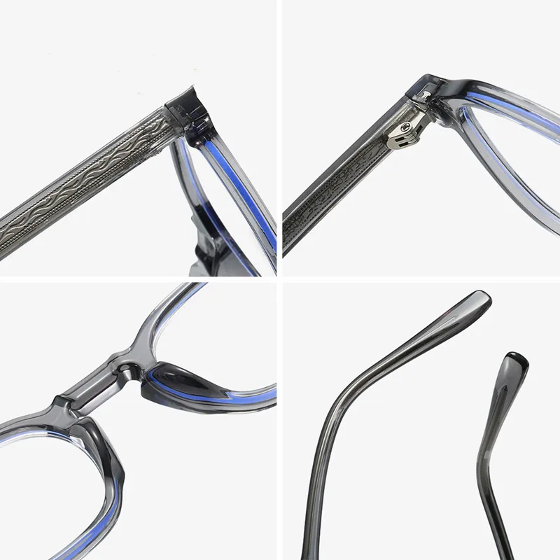 KOCOLIOR New TR90 Men's and Women's Anti Blue Light Presbyopia Glasses Oval TR90 Plug in Design Versatile Frame Reading Glasses