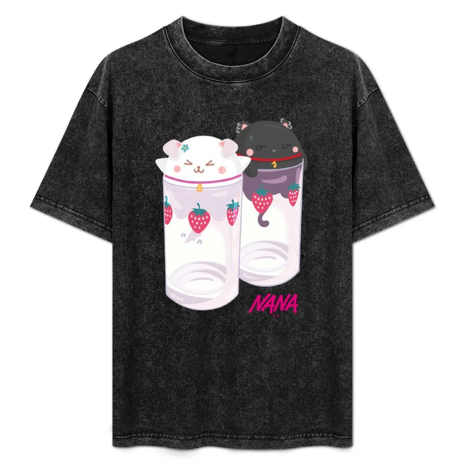 

Nana & Hachi - Strawberry glasses T-Shirt man clothes oversized graphic tee mens champion t shirts