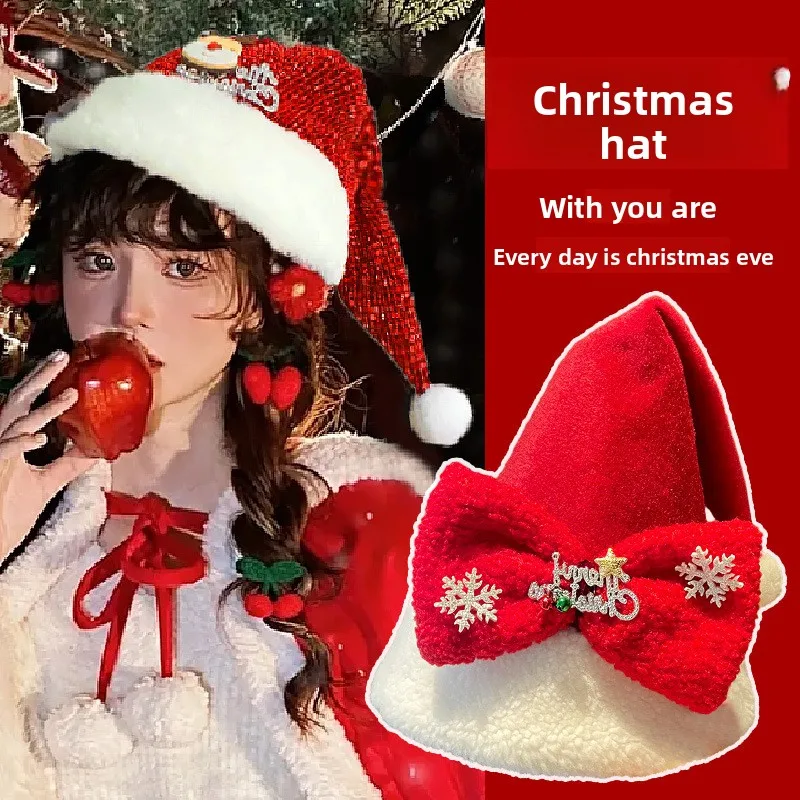 1pcs Christmas Cute Deer Little Red Hat Party Party Funny Headdress Photo Props Atmosphere Decoration Ornaments