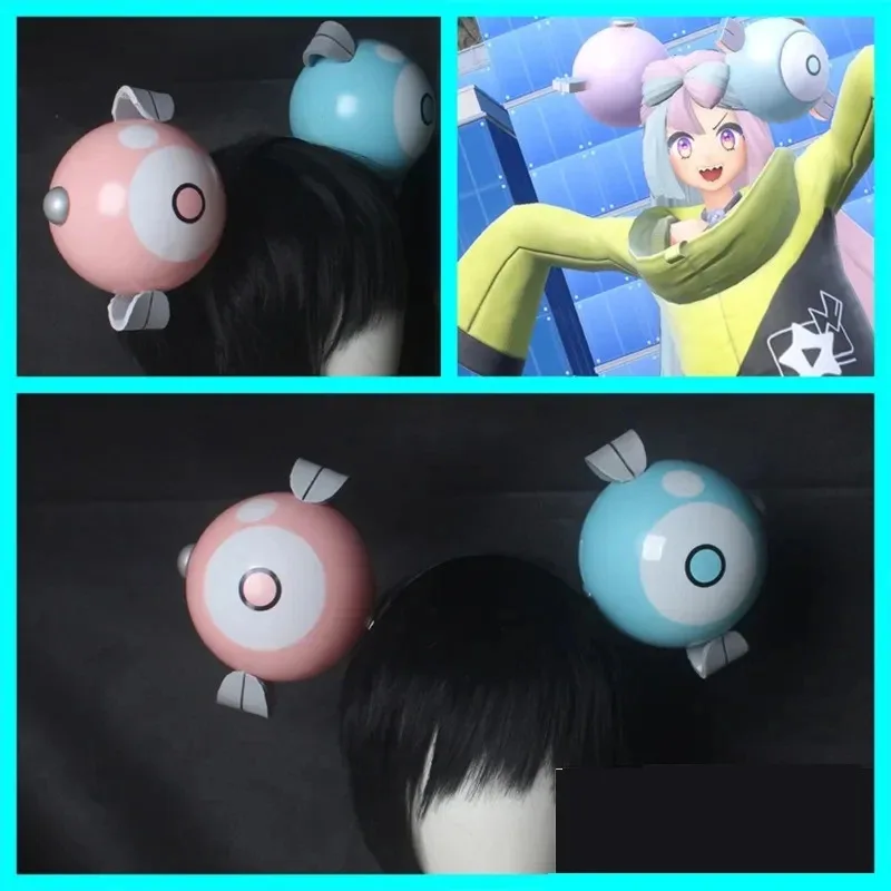 Anime Scarlet and Violet Iono Cosplay Boots Wig Green Pink Mix Long Wig Heat Resistant Synthetic Halloween Party Wigs Shoes