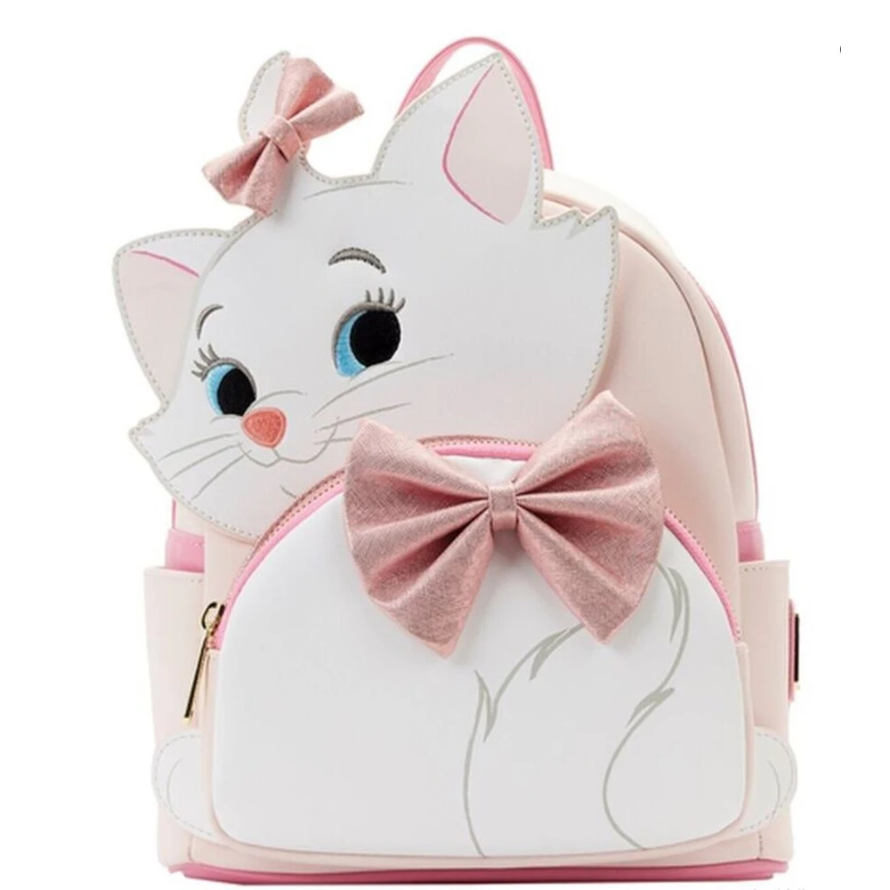 Loungefly X Disney The Aristocats Marie Floral Allover-Print Cat Pink Bow Piano Kitties Womens Double Strap Mini Backpack