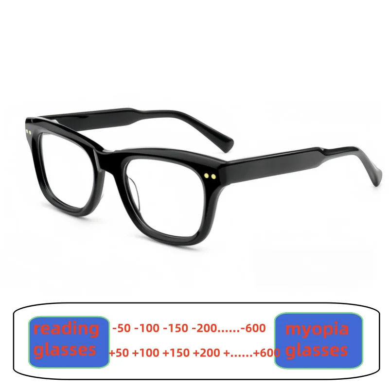 

Women Retro Acetate Reading Glasses Men Myopia Glasses High Quality Optical Presbyopic Eyewear Dioptric +50~+600 -50~-600
