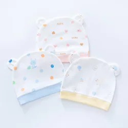 Chapeau en coton avec oreilles pour bébé, bonnet pour nouveau-né, accessoires chauds pour fille et garçon, printemps, été, 0-3M