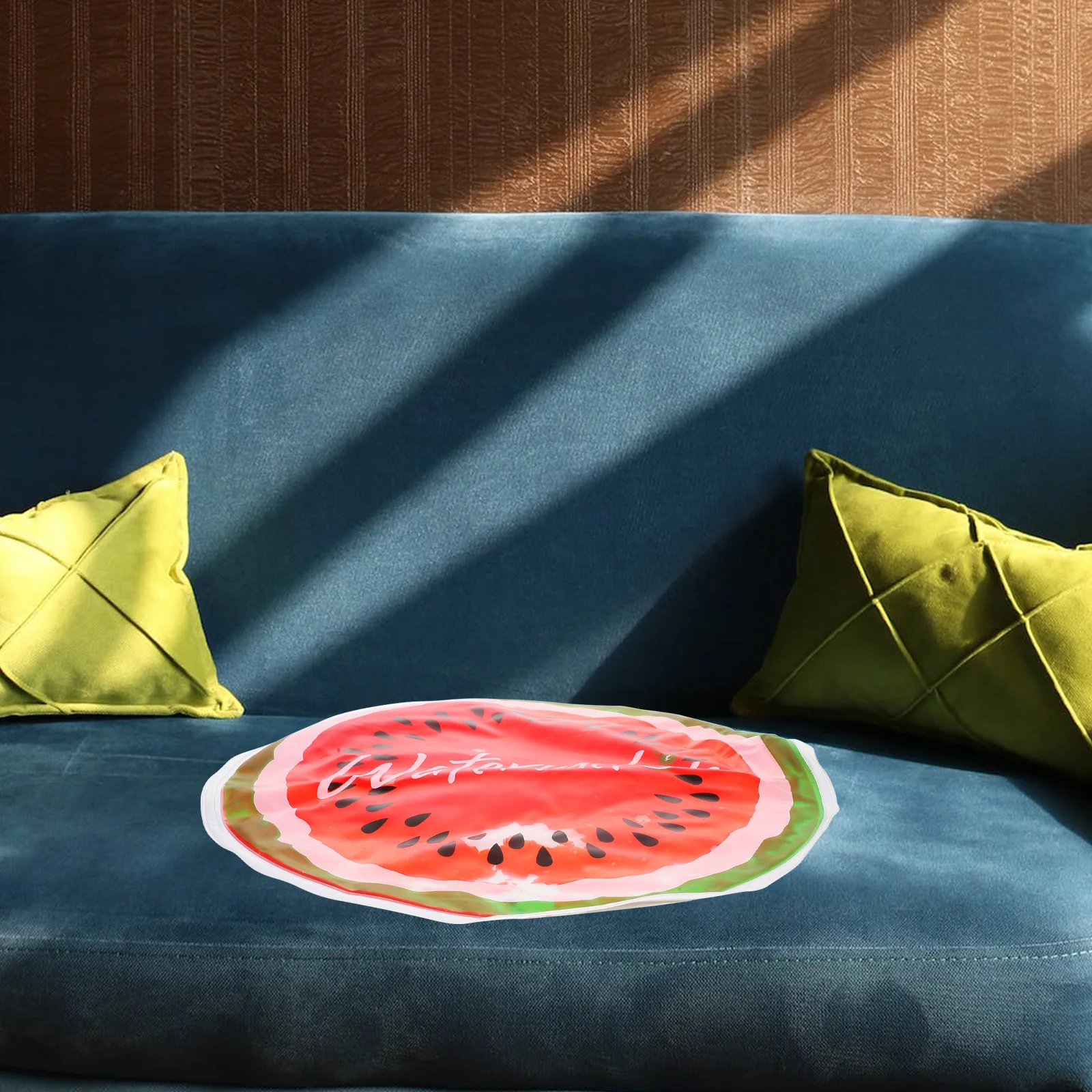 

Round Lemon Pattern Cooling Cushion Summer Pad PVC Material Household Red Cartoon Ice Mat Chair Pet Sleep Place
