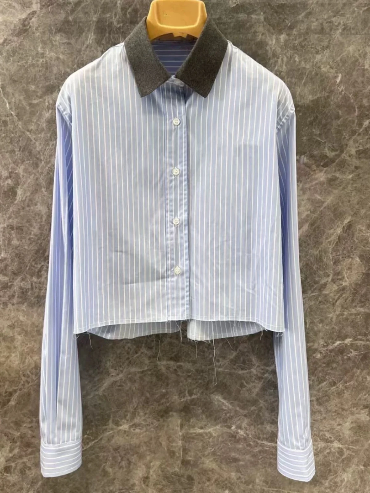 

High Quali Women's Retro Artistic Plaid irt Button up Collar ort Svel Long Sve Striped High Quali Top for Sm...