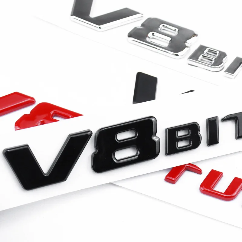 V8 BITURBO Letter Logo Car Sticker for Mercedes Benz Twin Turbo Logo Fender Modification Accessories Label Decorative Decal