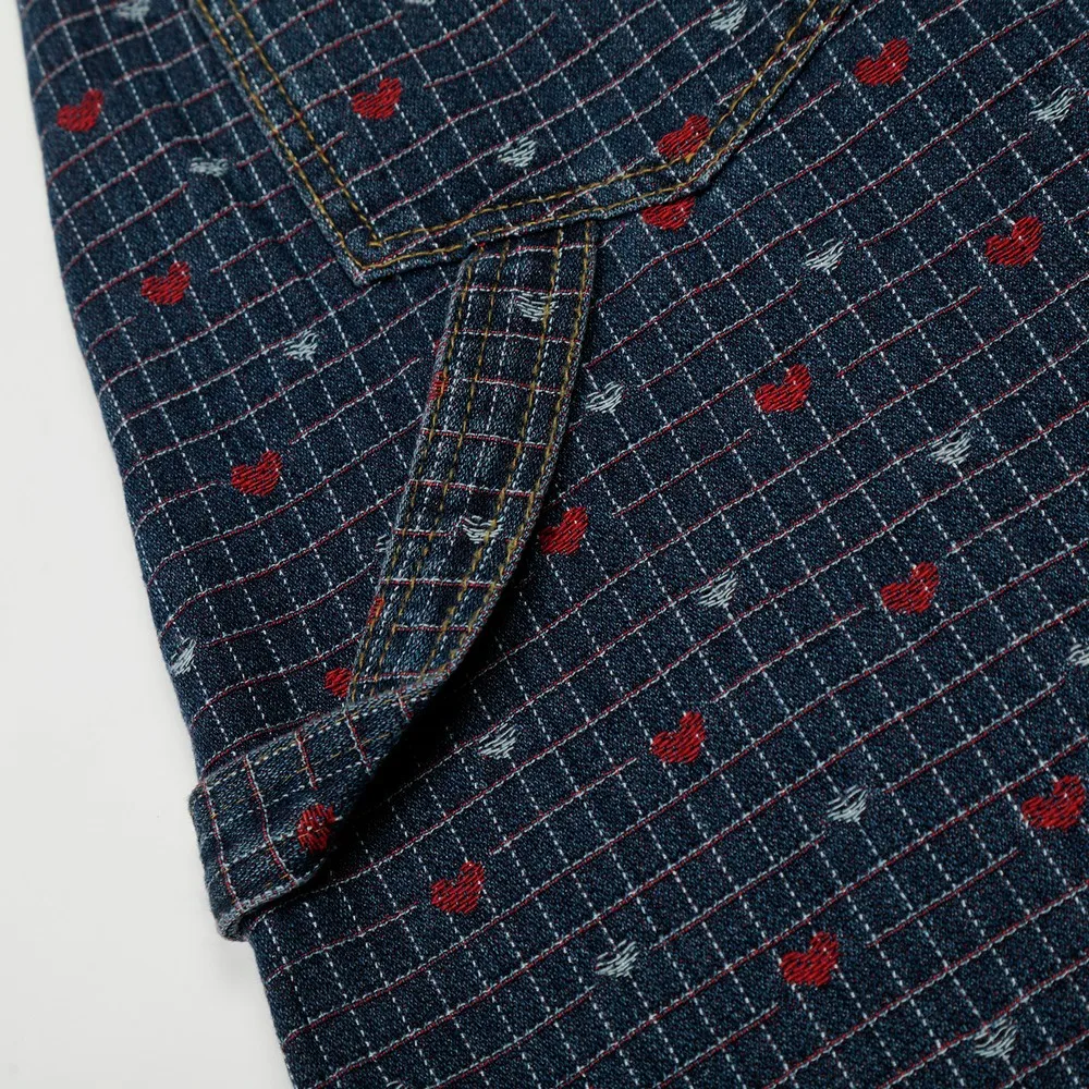 Pantalones vaqueros góticos de gran tamaño con estampado Grunge desgastado y corazones a cuadros para mujer, ropa de calle para invierno y primavera