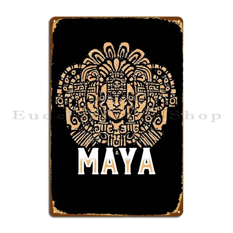 Maya Civilization Central America Mexico Metal Sign Bar Decoration Wall Mural Printed Create Tin Sign Poster