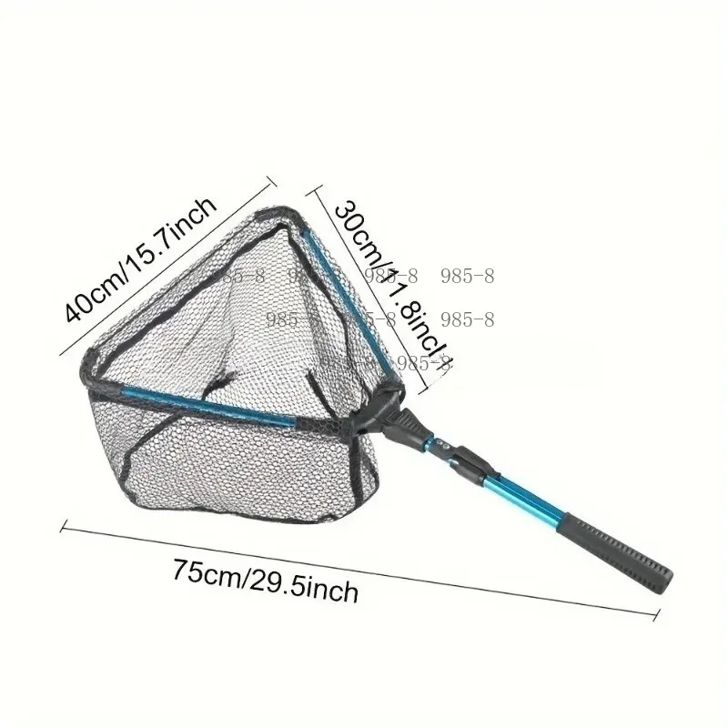 Telescopic Triangular Foldable Fishing Landing Net, Lightweight Aluminum Alloy Retractable Fishing Net