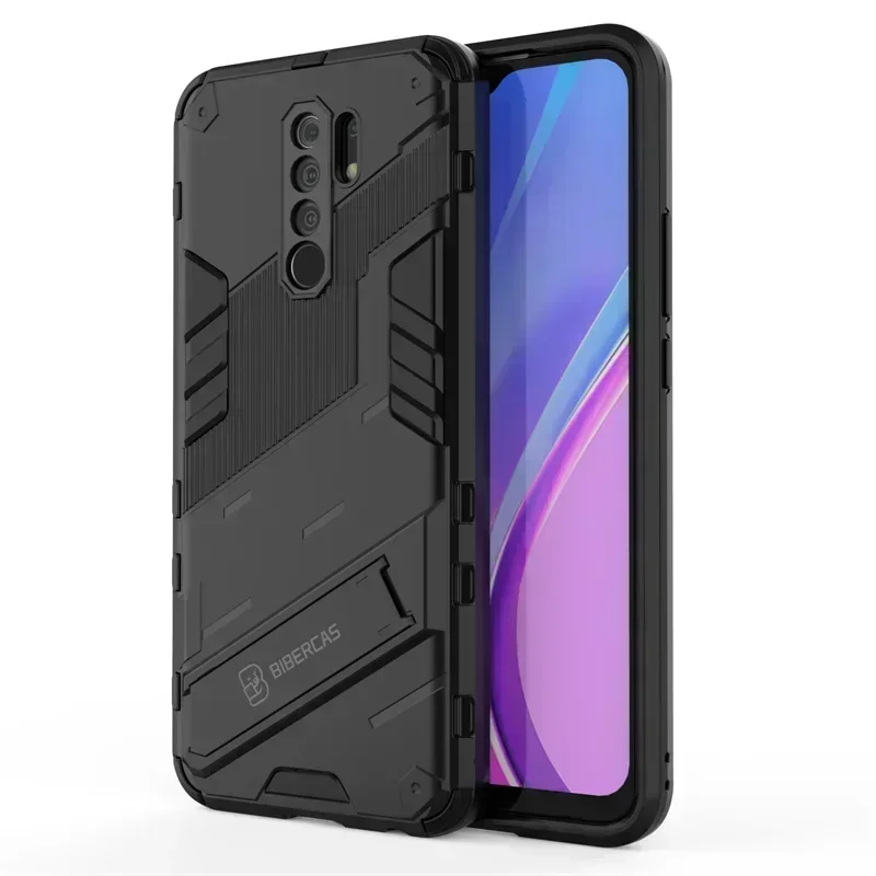 Per Xiaomi Redmi 9 9A 9C custodia con cavalletto armatura custodia per telefono per Redmi 9 Prime 9 Power Cover posteriore con supporto magnetico antiurto