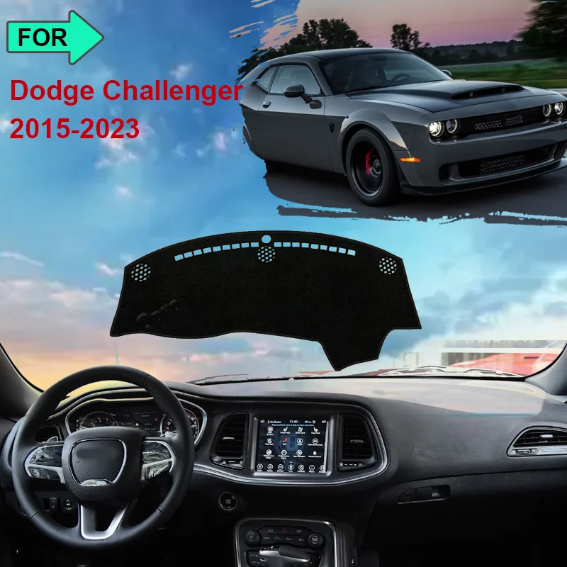 

For Dodge Challenger 2015 2016-2023 Dashboard Mat Rug Cover Anti-slip Cushion Protective Avoid Light Sunshade Car Accessories