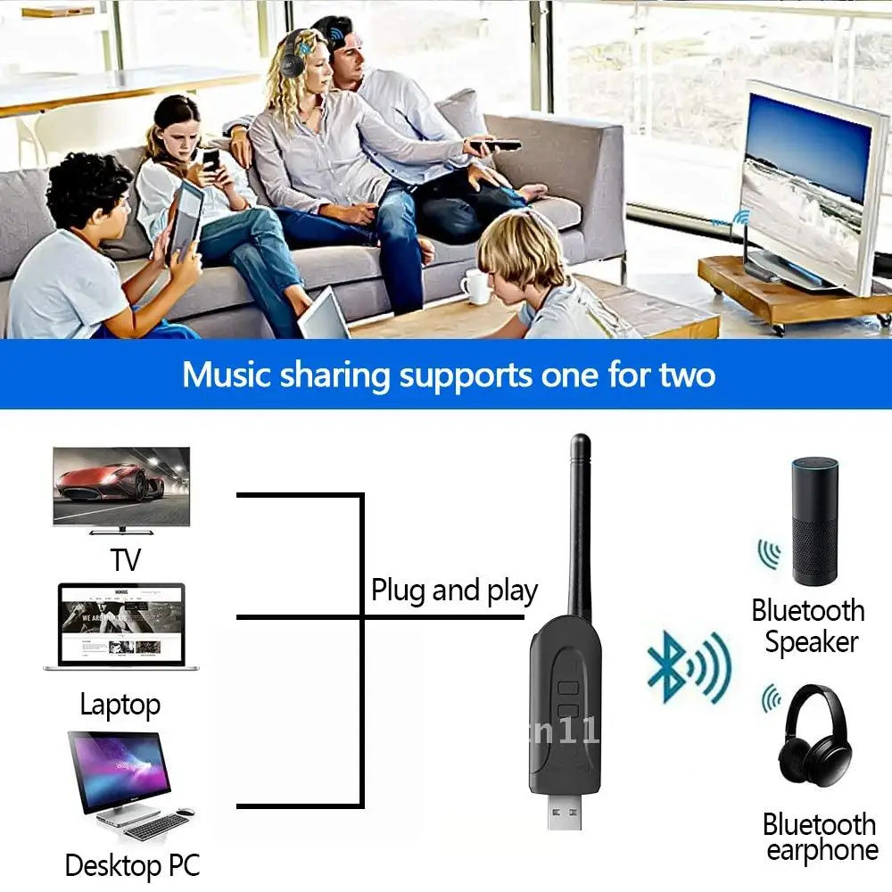 جهاز إرسال صوتي بالبلوتوث ، USB Dongle ، AptX HD LL ، زمن استجابة منخفض ، BT ، من من من من نوع X Jack ، محول لاسلكي RCA ، ميكروفون للتلفزيون ، كمبيوتر شخصي ، جهاز PS4