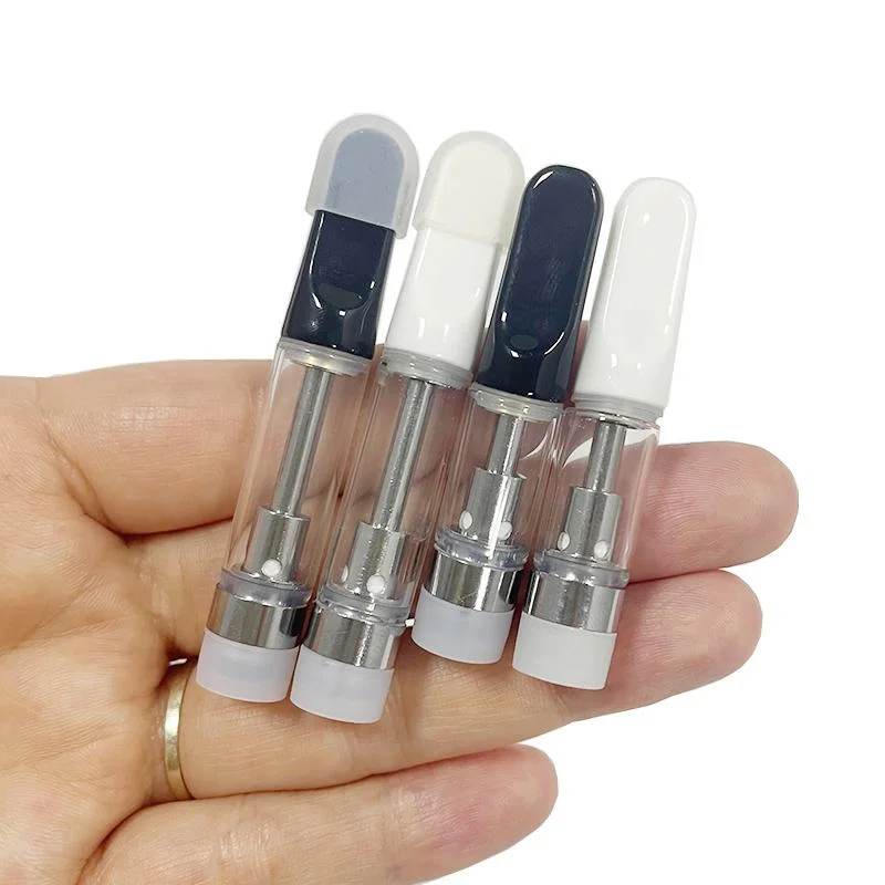 10pcs TH205 Vape Cartridges 0.5ml 1.0ml CC-ell Atomizers Ceramic Coil Carts Gold/Silver/Wood Drip Tips 510 Thread Thick Oil Tank