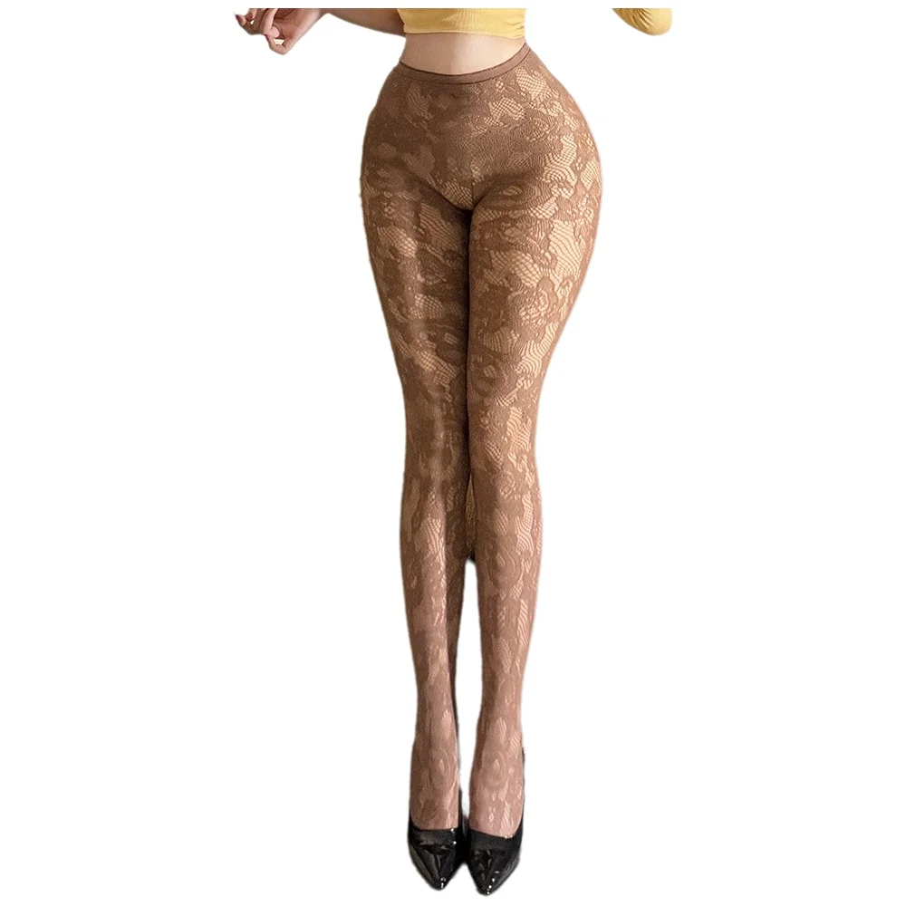 Slimming And Sexy Black Stockings For Mature Women, Thin Pantyhose, Women's Jacquard Fishnet Stockings MR4X
