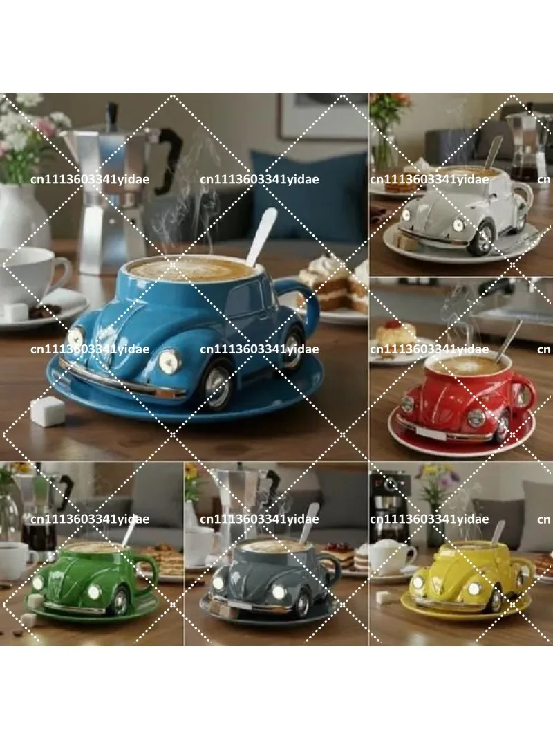 Creative Mustang and Beetle Shaped Coffee Mug - Novelty Decorative Mug for Home Office Daily Use Gift