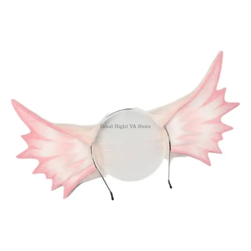  Dimensional Cosplay Hairpiece with Fixed Ear and Wing Accents,Cosplay Accessory, and a Plush-Layered Costume Design