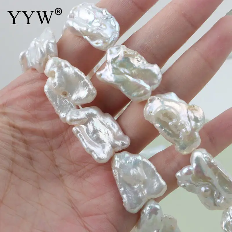 Natural Freshwater Pearls Strong Light 20mm Baroque Shaped Large Nucleusless Beads Jewelry DIY Material Handmade Cultured Beads