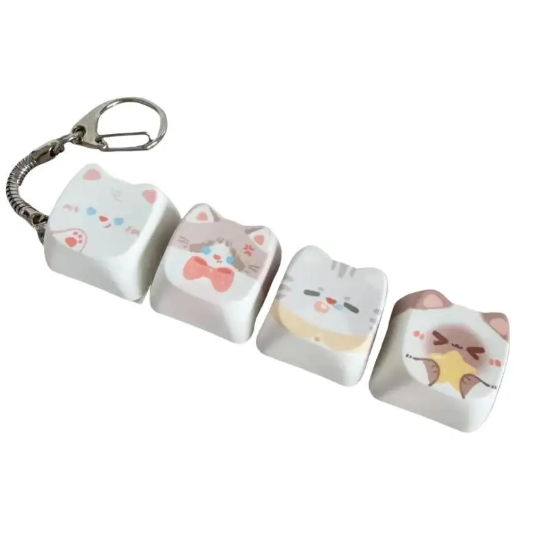 Niedlicher Katzen-Mechanischer Tastaturschalter-Tester Kawaii Tastenkappen-Schlüsselanhänger Liebliches Kreatives Geschenk für Weihnachten und Erntedankfest – Detail 6