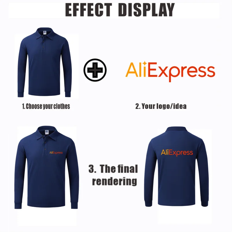 Breathable Cotton Long Sleeve Polo Shirts Personal Company Group Design Custom Logo Print Embroidery Casual Men And Women Tops