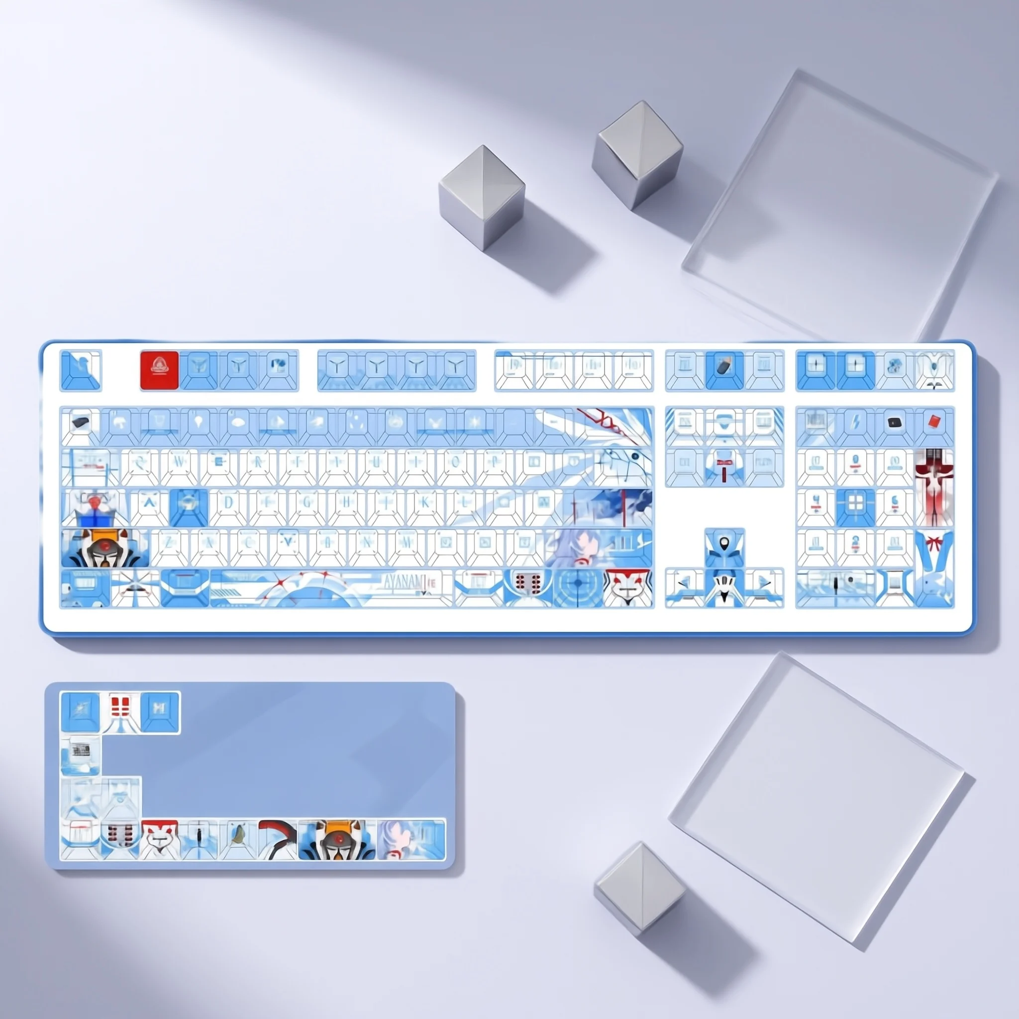 122 Key Neon Genesis Evangelion Ayanami Rei Theme Keycap Set PBT Original height Mechanical Keyboard Diy Accessories