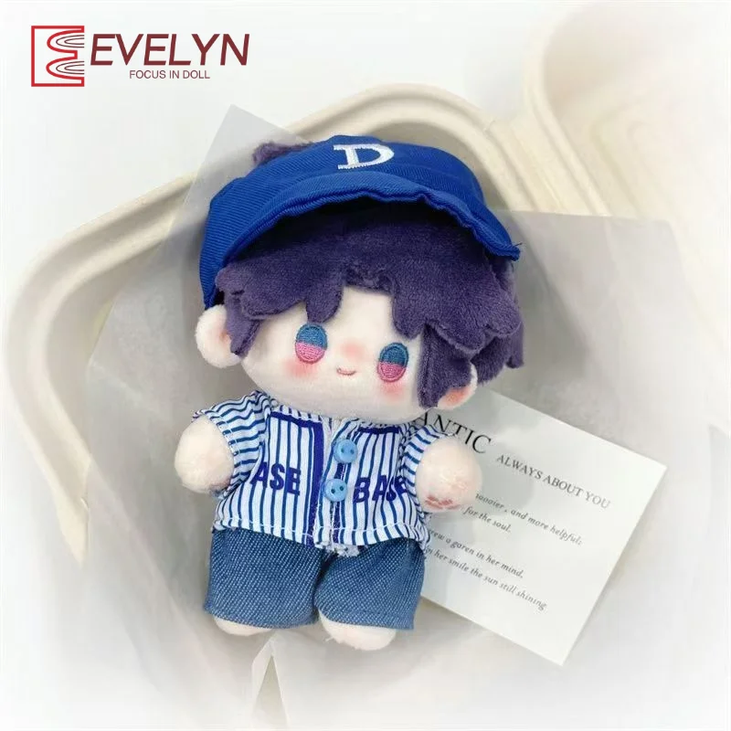 Evelyn 10CM Plüsch Puppe Kleidung Mode Tops Baseball Uniform Für Liebe und Deepspace Idol Gefüllte Puppen Spielzeug Kleidung Zubehör