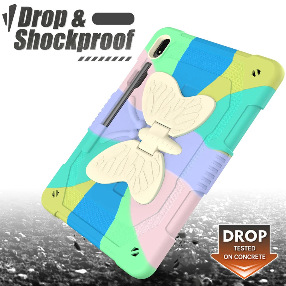 

T730 T733 S7FE S7 FE Чехол для планшета для Samsung Galaxy Tab S8 Plus S7 Plus Чехол X800 T970 Чехол-бабочка Подставка для ПК Противоударный корпус