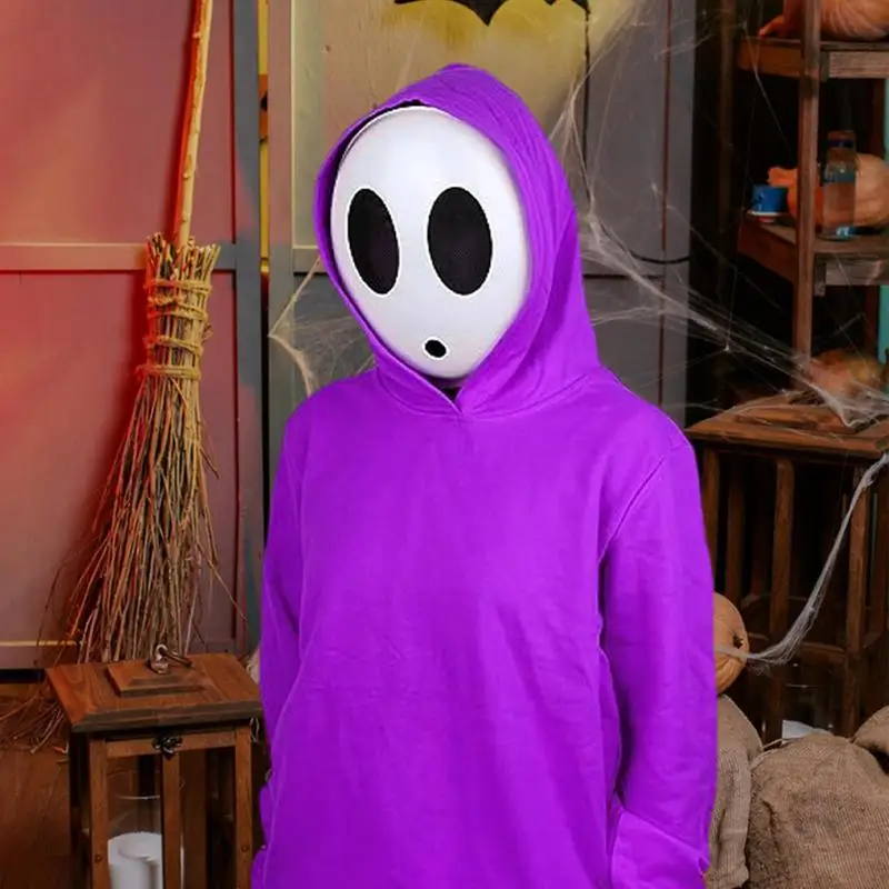 Verlegen Man Masker Persoonlijkheid Cosplay Spel Super Luigi Bros Wit Eng Masker Unisex Halloween Kostuum Feestaccessoires Rekwisieten