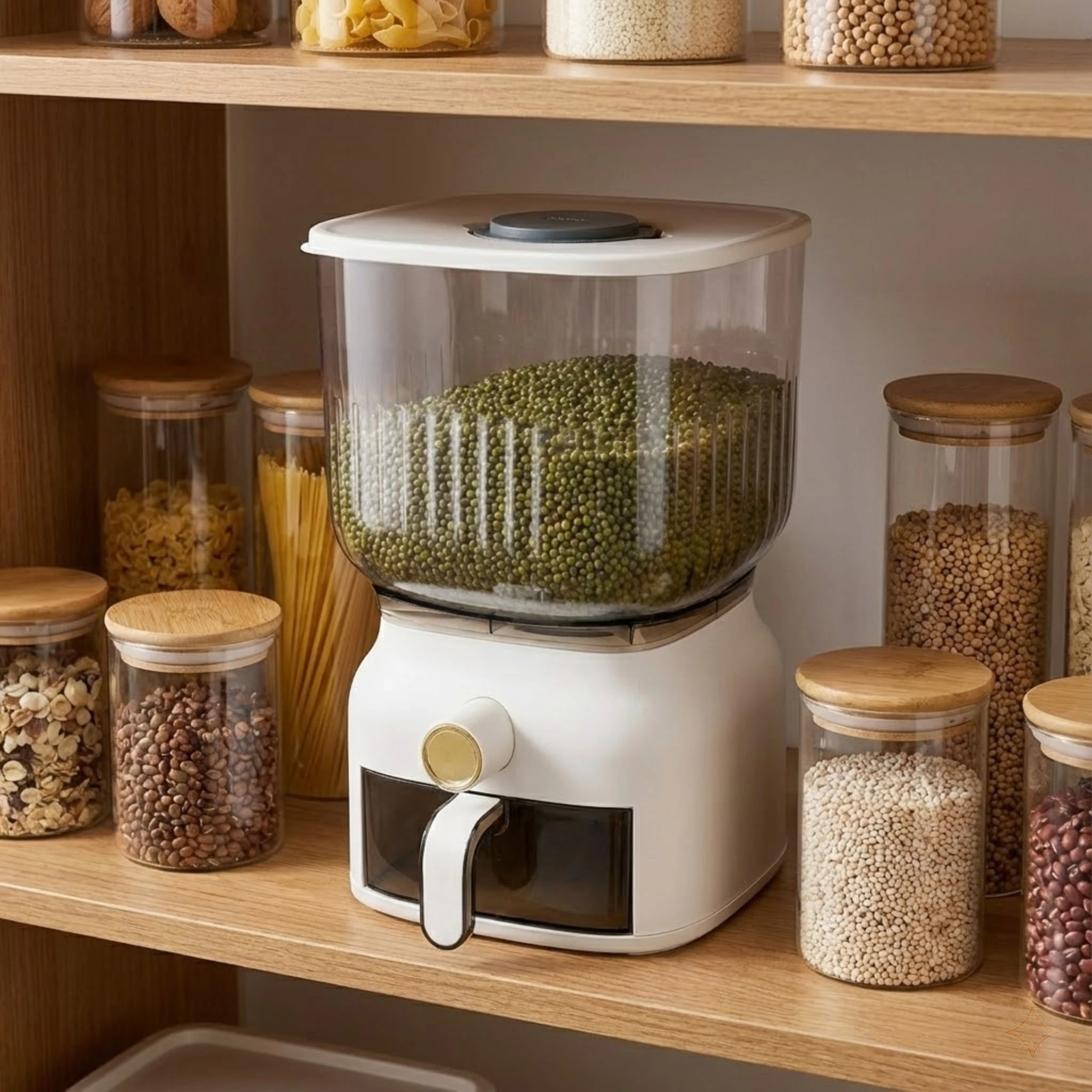 

13Lbs Large Grain Storage Container with Measuring Cup Dispenser Airtight Rice Bucket for Kitchen Pantry