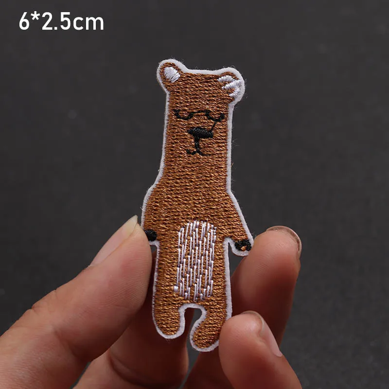 Cartoon fox antelope Bear Animal patches coat bag decoration Decal back glue DIY embroidery animal patch ironing on clothes