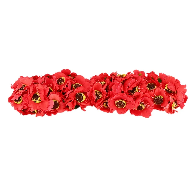 High Quality Silk Poppies Camellia 5Cm 120Pcs Artificial Flowers Corn Poppy Hand Made Small Wedding Decoration