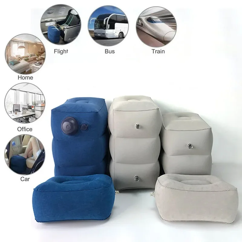1/2/3 Layers Self Inflatable Portable Travel Footrest Pillow Airplane Train Car Height Adjustable Flight Foot Rest Pillow Pad