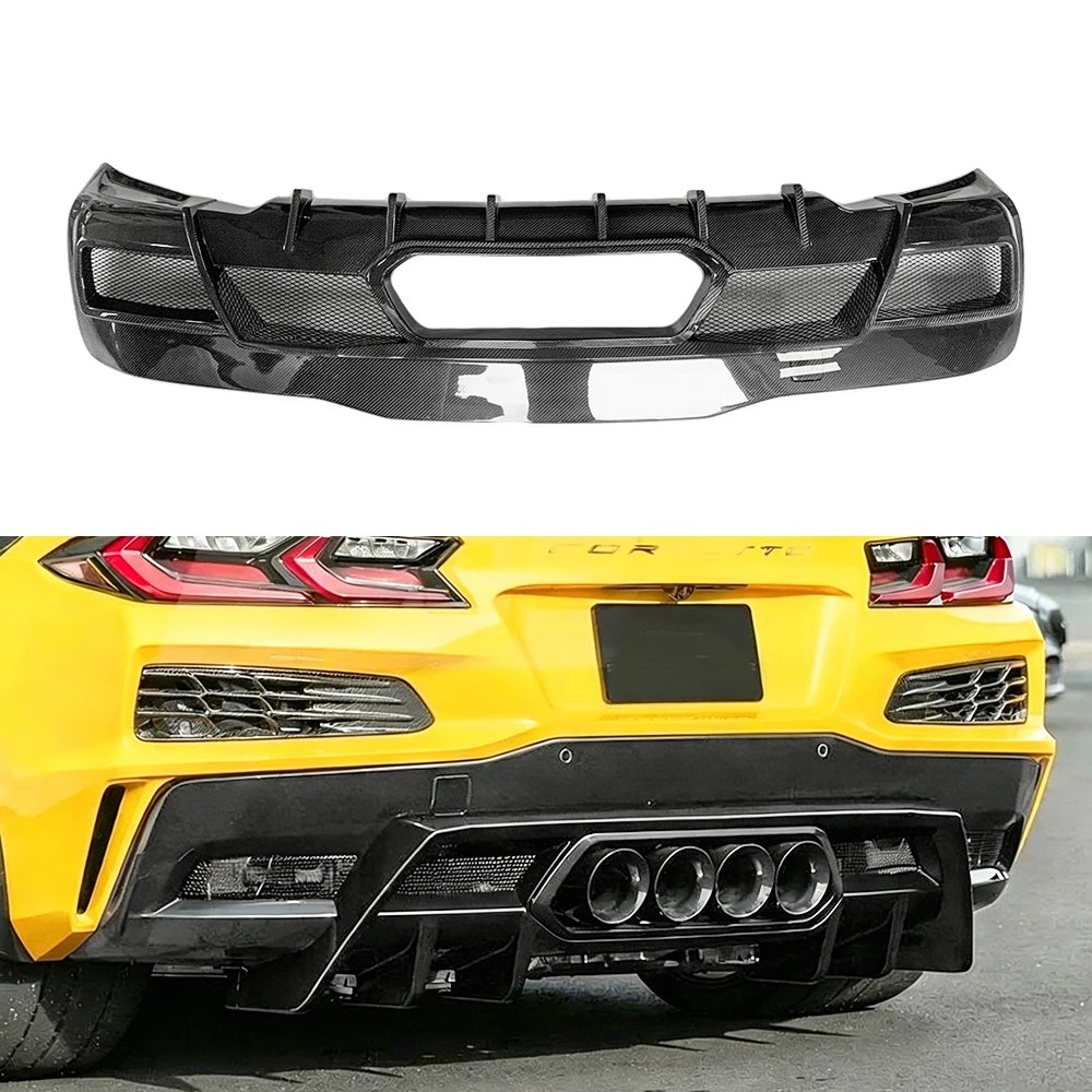 Latest Products Carbon Fiber PM Style Rear Diffuser for Corvette C8 Stingray Coupe Z51 Z06 Rear Bumper Lip