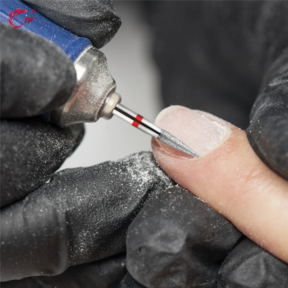 TP 2 قطعة غرامة الماس مسمار لقمة ثقب لهب شكل المطاحن الروسية بشرة نظيفة لدغ الكهربائية مانيكير التدريبات الأظافر اكسسوارات #4