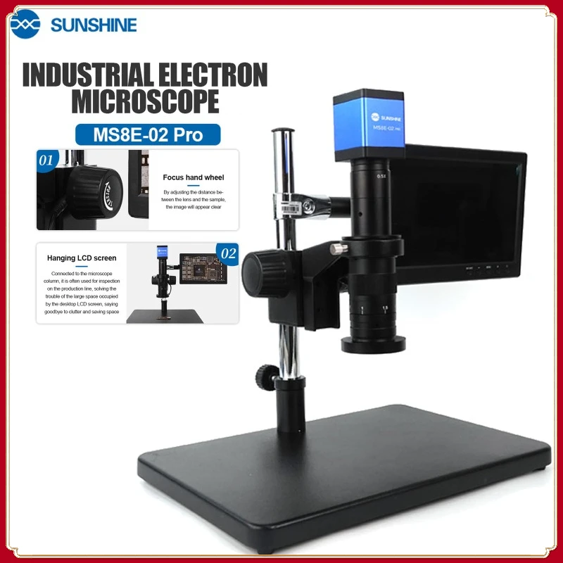 SUNSHINE MS8E-02 Pro Industrial Electron  For Mobile Phones PCB Motherboard Soldering Repair Tool Digital Microscope Camera LED