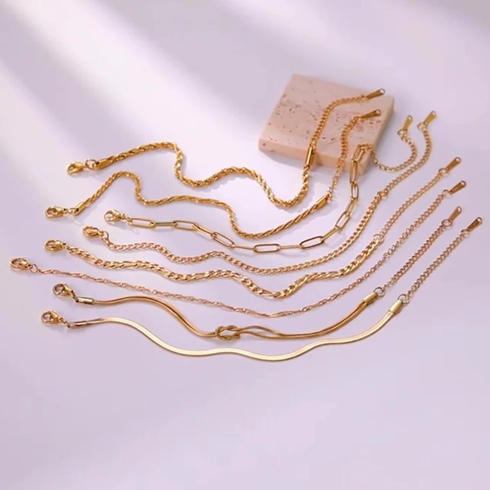 Skyrim Twist Скрепка Браслет-цепочка в виде змеи Браслеты из нержавеющей стали золотого цвета Женские модные минималистичные ювелирные изделия Подарки оптом