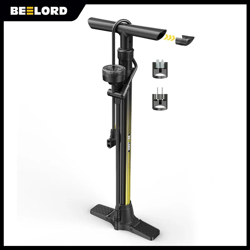 BEELORD Bike Floor Pump With Pressure Gauge MAX 160PSI Air Inflator Tire Presta Scharder Valve Bicycle Pump For MTB Road Balls