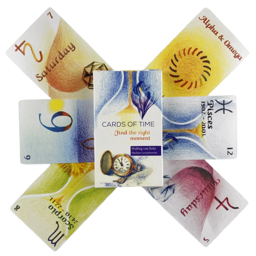 Cartas del Oráculo del Tiempo: Encuentra el Momento Adecuado, Cartas del Tarot, Folleto de Instrucciones en Inglés, Baraja de Cartas para Fiestas