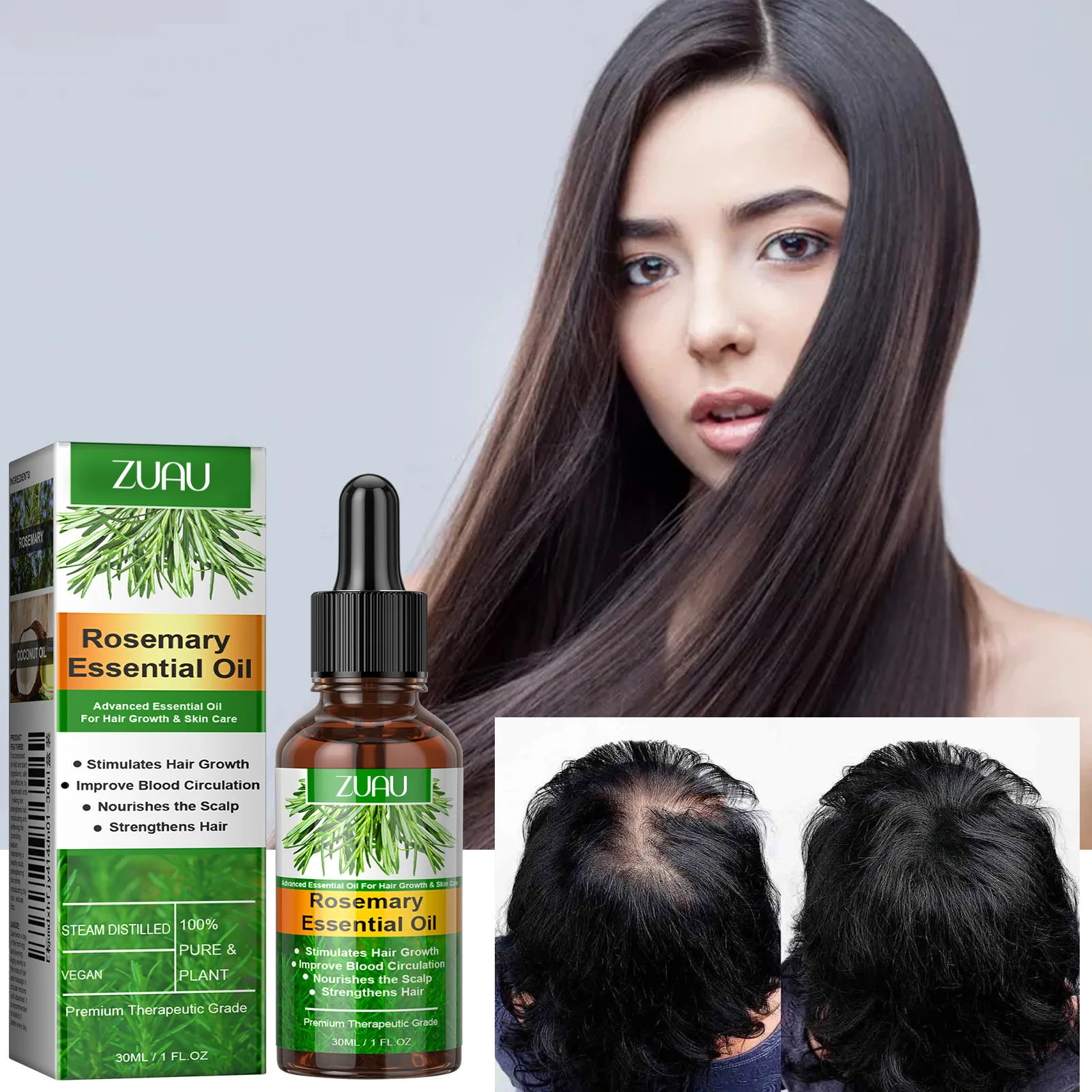 Rosemary Serum Oil Nourishes Repairs Improves Frizz Prevents Hair Loss Eliminates Itching Thinning Damaged Hair Care Product