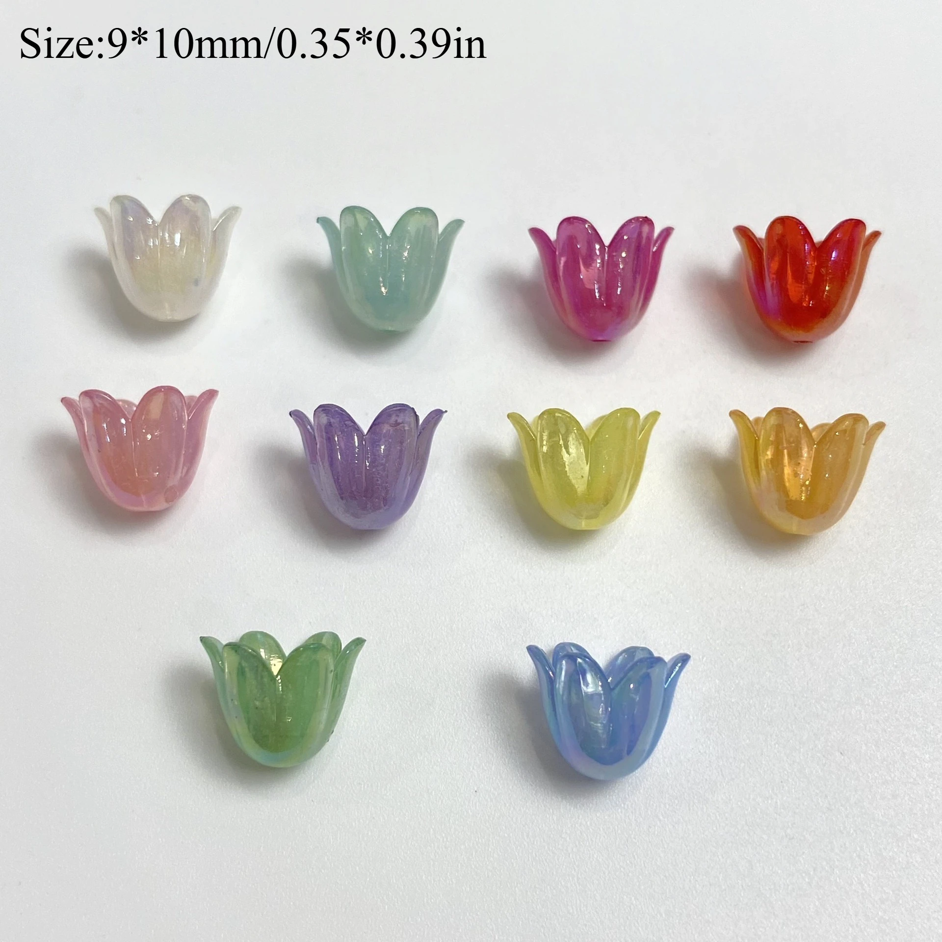 30/50/100 Stück, 9*10mm, AB-Beschichtung, Maiglöckchen, Kranz, DIY, lose Perlen, Schmuckzubehör, Schmuckherstellungszubehör – Detail 2