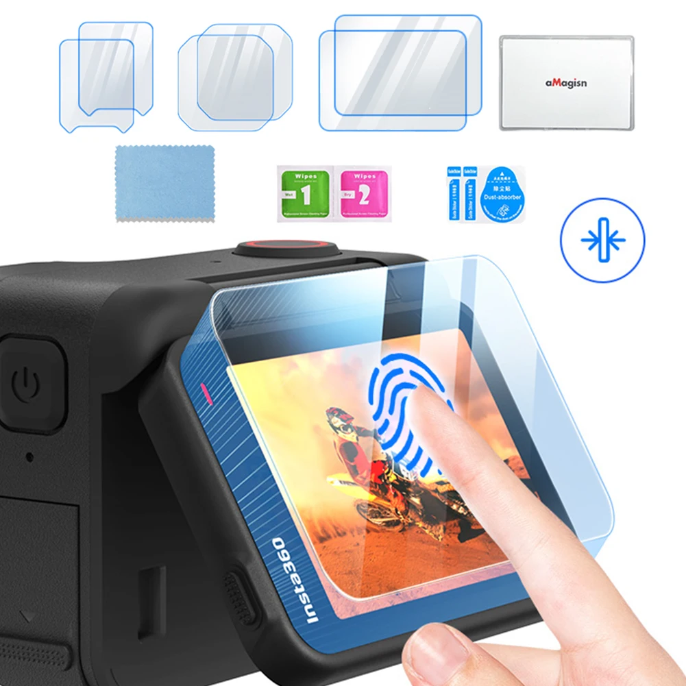 

Tempered Glass Protection Glass Film 9H Hardness Camera Lens Protector Anti-Bubble Protective Film for Insta360 Ace Pro 2 Camera
