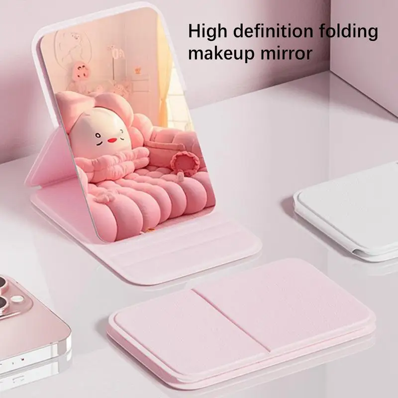 Foldable Travel Mirror Mini makeup mirror easy to carry small mirror simple folding dormitory desktop girls dressing mirror