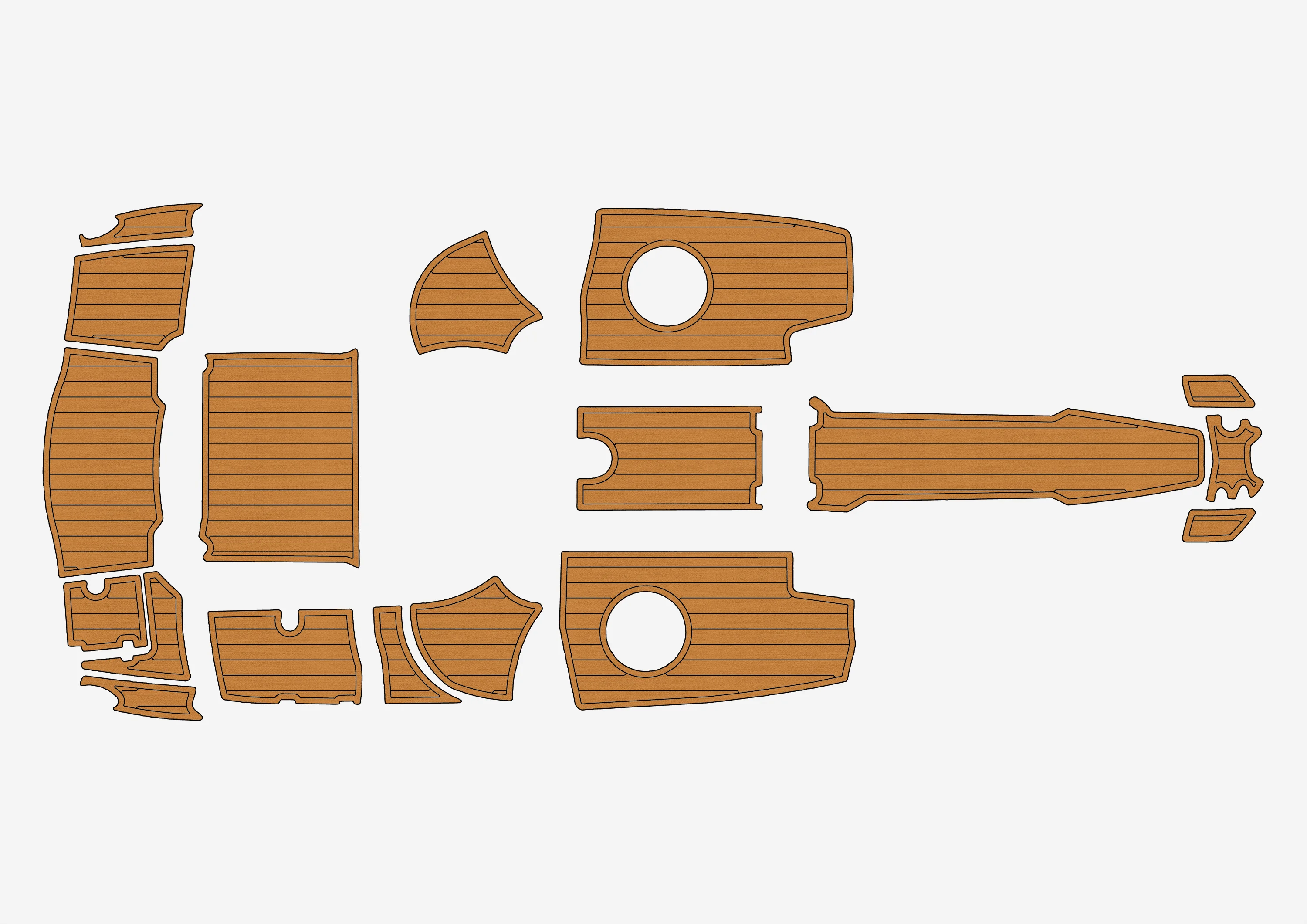 

Marine Faux Teak EVA Non-Slip Mat-2009-2017 Chaparral 226 SSl Self-Adhesive 1/4" (6mm) Boat Deck Pad for Cockpit & Deck